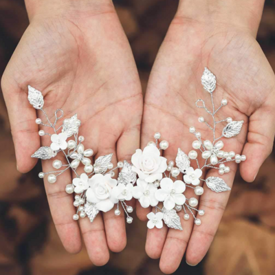 Wedding headpiece clay rose wedding hair tiara accessory - Thumbnail 1