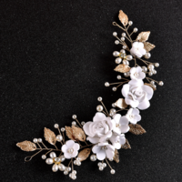 Wedding Headpiece Clay Rose Wedding Hair Tiara Accessory - Thumbnail 1