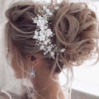 Wedding Headpiece Clay Rose Wedding Hair Tiara Accessory - Thumbnail 2