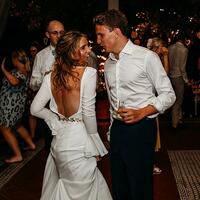 Long Flare Sleeves Chiffon Simple Wedding Bride Dress Zipper Custom Made Open Back Backless Mermaid V-Neck Soft Bridal Gowns - Thumbnail 1