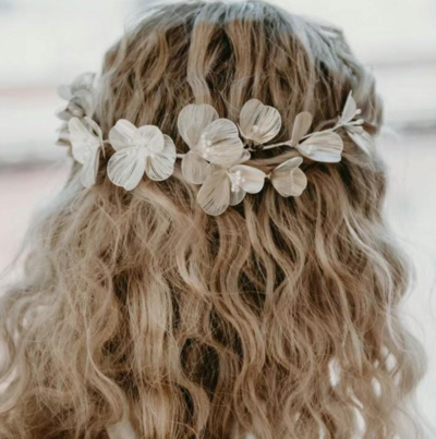 Rose Gold Or Silver Or Gold Tone Wedding Headpiece Flower Wedding Hair Tiara Accessory