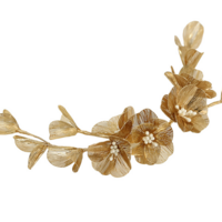 Rose Gold Or Silver Or Gold Tone Wedding Headpiece Flower Wedding Hair Tiara Accessory - Thumbnail 2