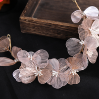 Rose Gold Or Silver Or Gold Tone Wedding Headpiece Flower Wedding Hair Tiara Accessory - Thumbnail 4