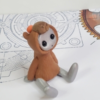 Capybara Hoodie Robot Resin Art Toy Figure - Thumbnail 1