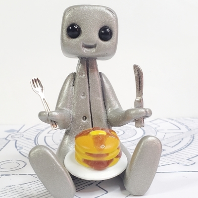 Pancakes! robot resin art toy figure