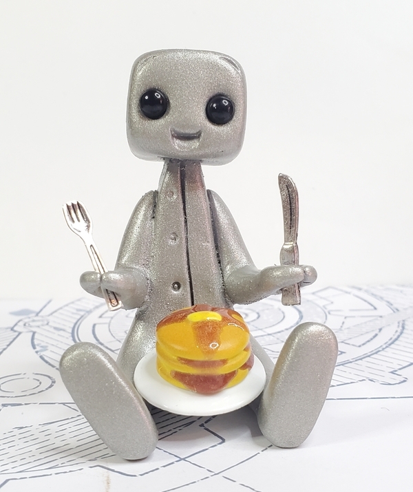 PANCAKES! Robot Resin Art Toy Figure