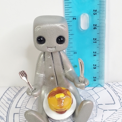 Pancakes! robot resin art toy figure