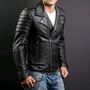 MEN’S BIKER SLIM FIT QUILTED BLACK MOTORCYCLE REAL LEATHER JACKET-1
