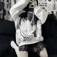 Harajuku style manga printed hoodie - Thumbnail 5
