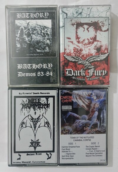 BATHORY , DARK FURY, HELLHAMMER , CANNIBAL CORPSE Tapes 