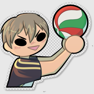 Akinori konoha large die cut sticker 1 clear background