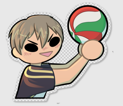 Akinori Konoha LARGE Die Cut Sticker 1 CLEAR Background