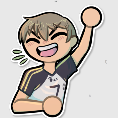 Akinori konoha large die cut sticker 5 vinyl background