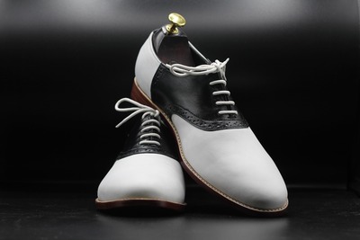 Men's Two Tone Leather Lace Up Handmade Fashion Office Shoes