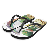 Golden Fabic Flip-Flops - Thumbnail 1