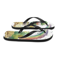 Golden Fabic Flip-Flops - Thumbnail 5