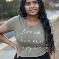 Fierce Brave Strong Crop Tee - Thumbnail 5