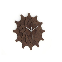 Cogwheel walnut - unique stylish wall clock made of American walnut veneered wood, wall art - Thumbnail 3