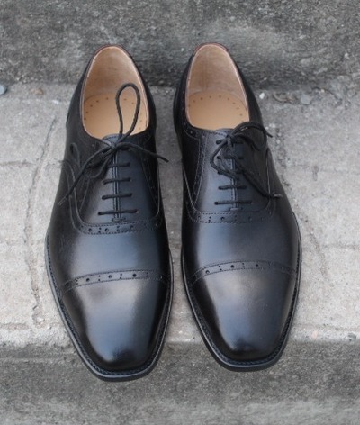 Men Black Calf Leather Oxford Formal Dress Classic Lace up Shoes