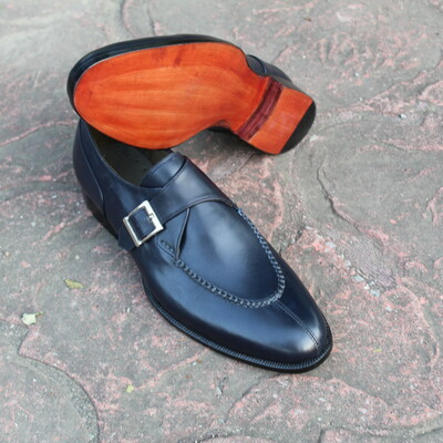 Gray split toe derby classic last monk strap dress shoes