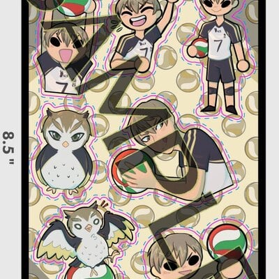 Bundle any 4 haikyu!! large die cut stickers