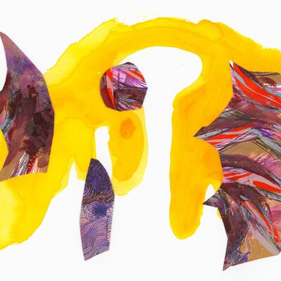 Unframed original art - fragments [ss24dw003] 2024, paper collage, pen & watercolor