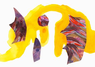 Unframed Original Art - Fragments [SS24DW003] 2024, Paper collage, Pen & Watercolor