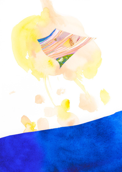 Unframed Original Art - Fragments [SS24DW006] 2024, Paper collage, Pen & Watercolor