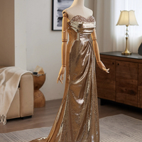 Mermaid Sequins Long Prom Dress - Thumbnail 1