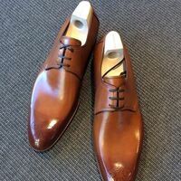 Brown Leather With Brogue Toe Handmade Lace Up Shoes - Thumbnail 1