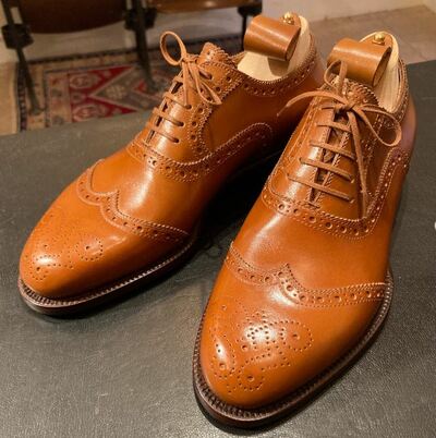 Handmade Brown Leather Italian Edition Wingtip Shoes