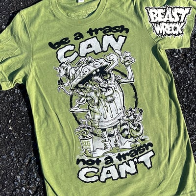 Trash can (heather green) t-shirt