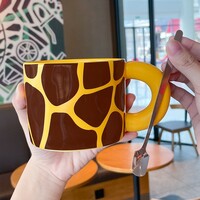 Creative Thick Handle Ceramic Milk Mug With Cat Ears Silicone Lid  - Thumbnail 4