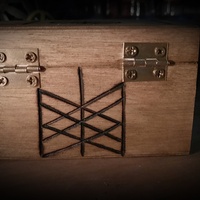 Vril Rose Quartz Necklace in pyrographed Wooden Box (Unique and Handmade) - Thumbnail 1