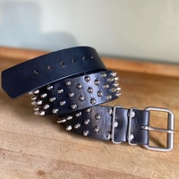 2" wide 3-2-3 Short British Stud Hips Belt - Thumbnail 2