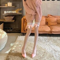 Cute bow stockings lace white lace over-the-knee stockings - Thumbnail 3