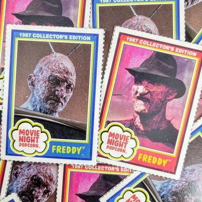Freddy krueger - a nightmare on elm street 3:  dream warriors movie night popcorn custom trading cards 