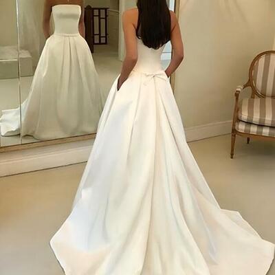 Mermaid strapless ivory stain wedding dresses - Thumbnail 2