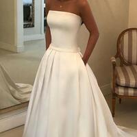 Mermaid Strapless Ivory Stain Wedding Dresses - Thumbnail 1