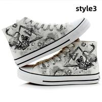 Starry astronaut hand drawn high top graffiti couple shoes casual shoes - Thumbnail 3