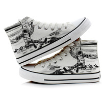 Starry astronaut hand drawn high top graffiti couple shoes casual shoes - Thumbnail 6