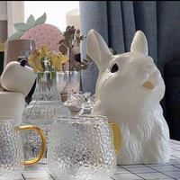 Ceramic Cute Rabbit Sculpture  Easter  Decor   - Thumbnail 1