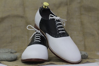 Men's Two Tone Leather Lace Up Handmade Fashion Office Shoes