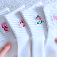 *Free Shipping*Strawberry+Bubble Tea+Peach Juice+GirlGod Socks ( Set/4 Pairs) - Thumbnail 2