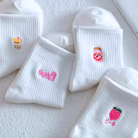 *Free Shipping*Strawberry+Bubble Tea+Peach Juice+GirlGod Socks ( Set/4 Pairs) - Thumbnail 3