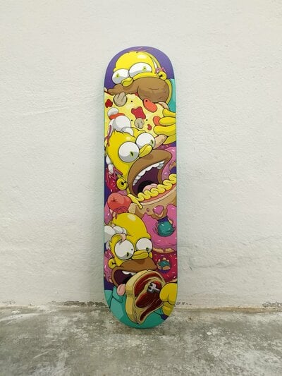  Art Skateboard by Dhani Barragan "Hungry H" 