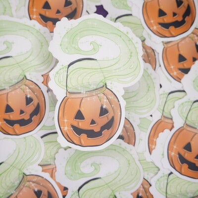 Pumpkin bucket sticker