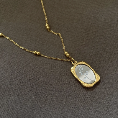 Floral mirror pendant 