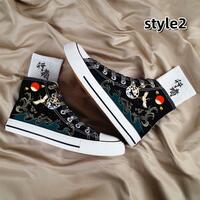Graffiti Versatile Crane Wave High Top Canvas Shoes - Thumbnail 2