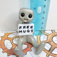 Free Hugs Robot Figurine Resin Art Toy Kawaii Desk Decor - Thumbnail 6